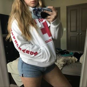White and Red Lifeguard Hoodie